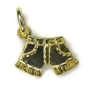 Short Charm Pendant 14k  Yellow Gold.